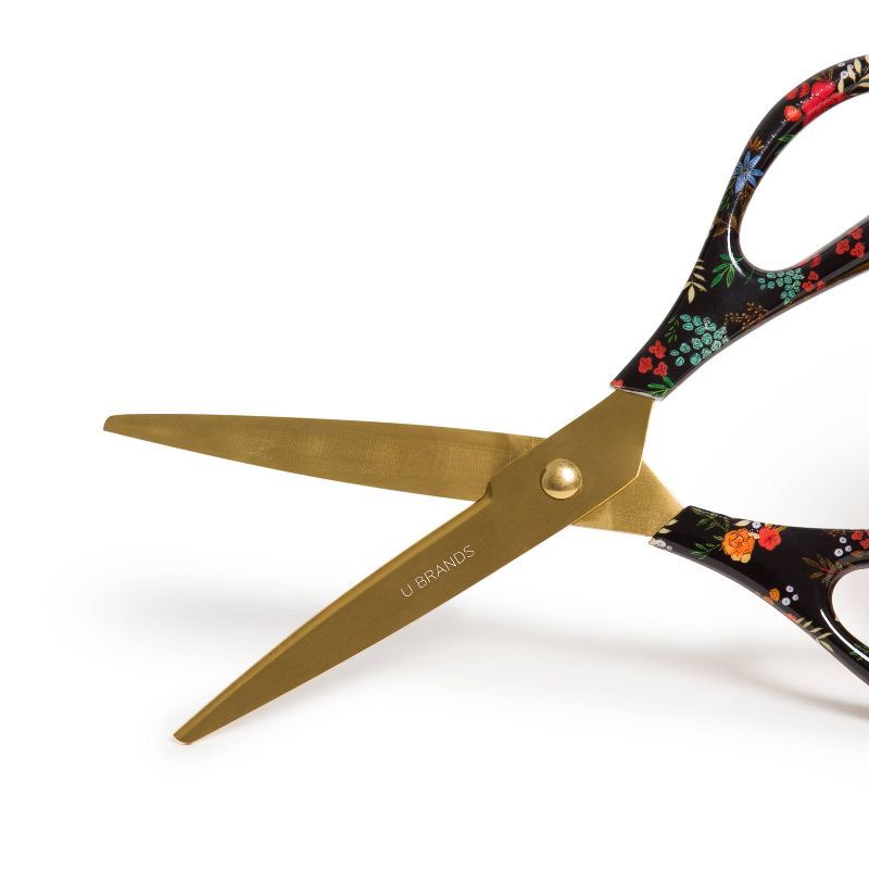 slide 3 of 5, U Brands Designer Series Scissors 8" Midnight Blossom: Steel Office Tool, Floral Design, Multicolored, Non-Powered, 1 ct