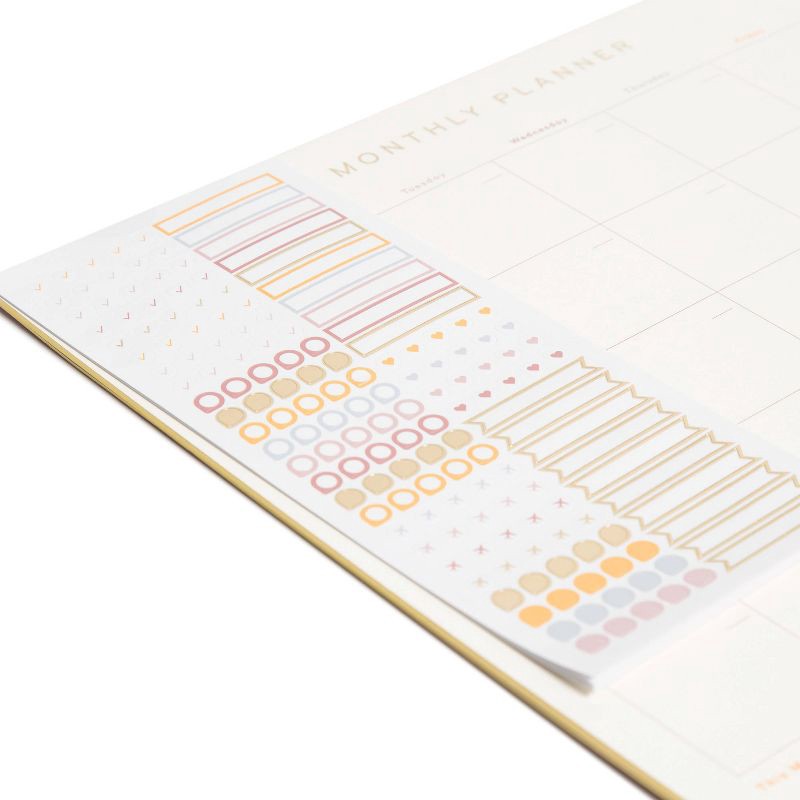 slide 4 of 5, U Brands Undated 18-Month Desktop Calendar 17"x12" Mottled Dye: Perforated Pages, Multicolored, Adult Stationery, 1 ct