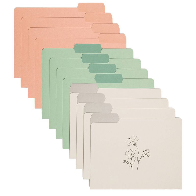 slide 4 of 5, U Brands 12ct File Folders Floral Line Art, 12 ct