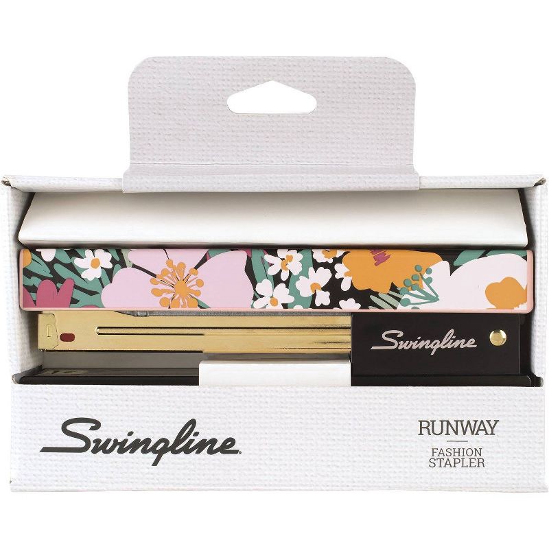 slide 1 of 4, Swingline Runway Stapler Floral Blush, 1 ct