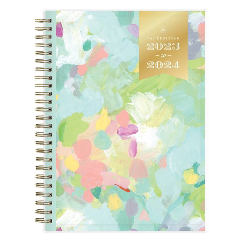 slide 1 of 15, Day Designer 2023-24 Academic Planner with Notes Pages 5.875"x8.625" Weekly/Monthly Clear Pocket Cover Wirebound Monet, 1 ct