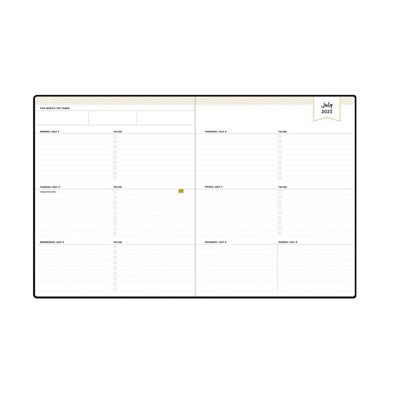 slide 5 of 11, Day Designer 2023-24 Academic Planner Faux Leather Hard Cover 8"x10" Weekly/Monthly Bookbound Black, 1 ct