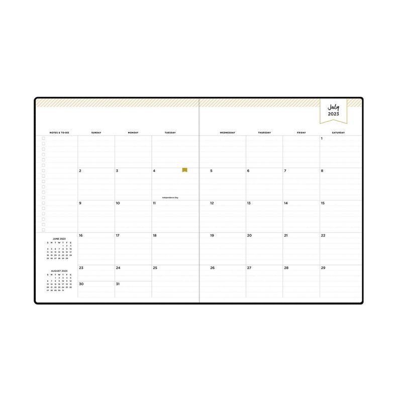 slide 6 of 11, Day Designer 2023-24 Academic Planner Faux Leather Hard Cover 8"x10" Weekly/Monthly Bookbound Black, 1 ct