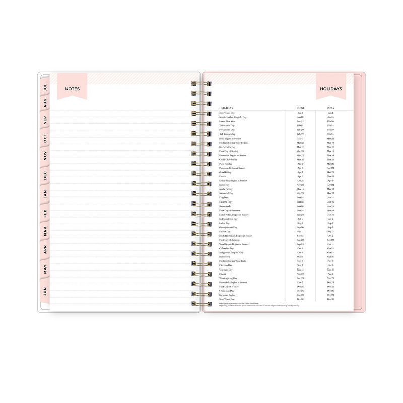 slide 12 of 15, Day Designer 2023-24 Academic Clear Pocket Cover 5"x8" Weekly/Monthly Wirebound Rugby Stripe Blush, 1 ct