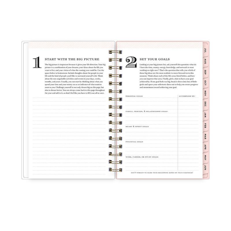 slide 9 of 15, Day Designer 2023-24 Academic Clear Pocket Cover 5"x8" Weekly/Monthly Wirebound Rugby Stripe Blush, 1 ct