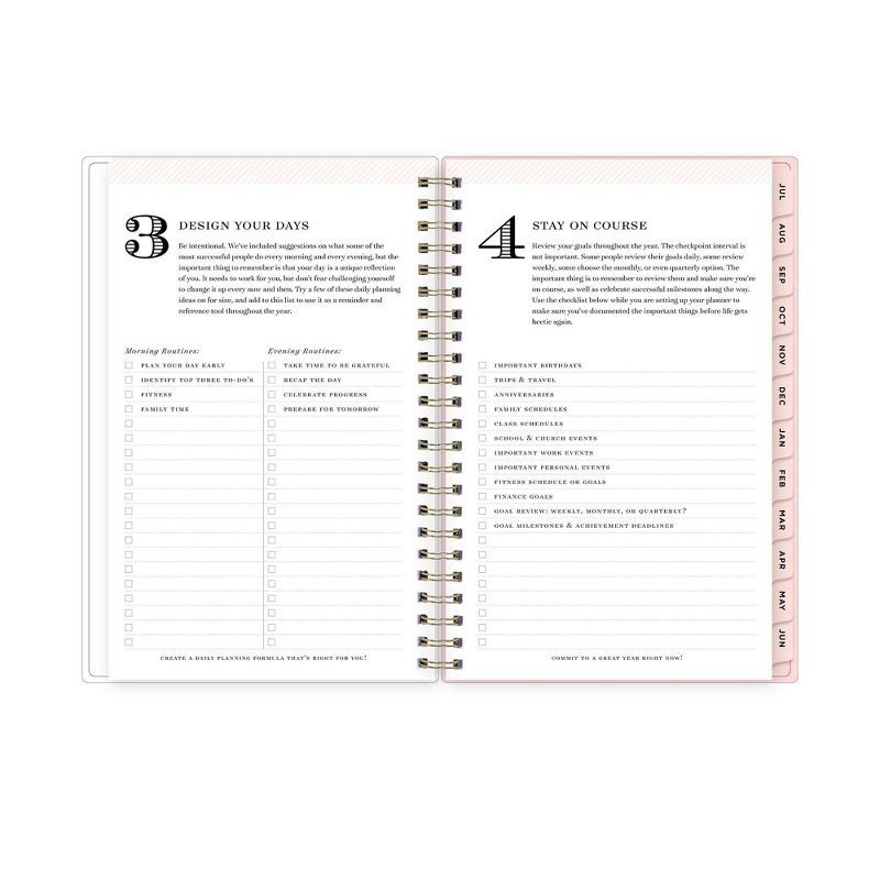 slide 10 of 15, Day Designer 2023-24 Academic Clear Pocket Cover 5"x8" Weekly/Monthly Wirebound Rugby Stripe Blush, 1 ct