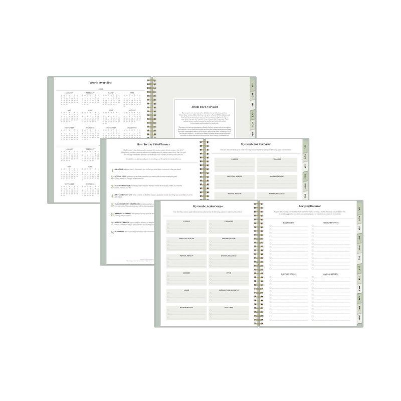 slide 3 of 10, The Everygirl x Day Designer 2023-24 Academic Planner Flexible Cover 8.5"x11" Weekly/Monthly Wirebound Soft Sage, 1 ct