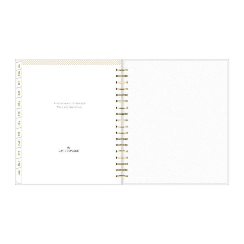slide 13 of 15, Day Designer 2023-24 Academic Planner Frosted Cover 8"x10" Daily/Monthly Wirebound Rugby Stripe Black, 1 ct