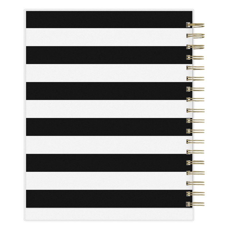 slide 14 of 15, Day Designer 2023-24 Academic Planner Frosted Cover 8"x10" Daily/Monthly Wirebound Rugby Stripe Black, 1 ct
