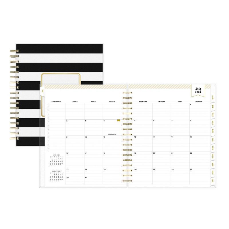 Day Designer 202324 Academic Planner Frosted Cover 8"x10" Daily/Monthly Wirebound Rugby Stripe