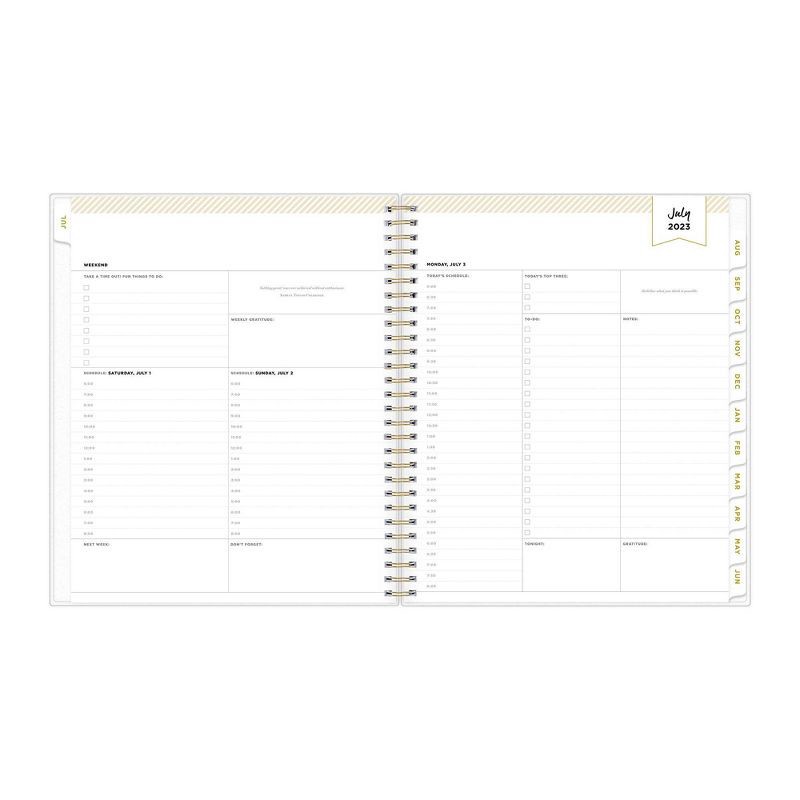 slide 5 of 15, Day Designer 2023-24 Academic Planner Frosted Cover 8"x10" Daily/Monthly Wirebound Rugby Stripe Black, 1 ct