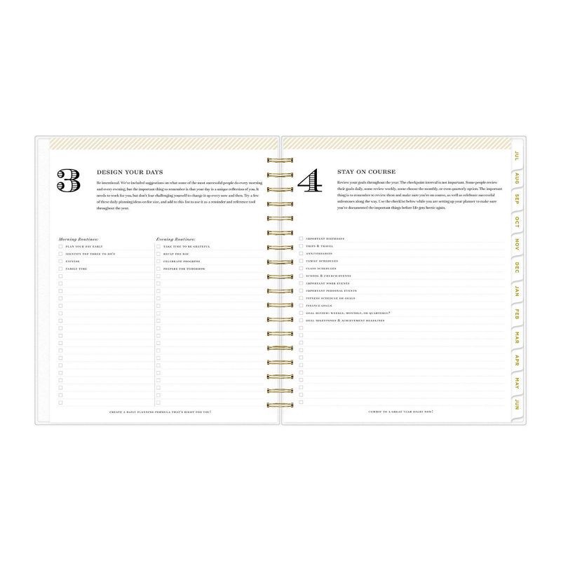 slide 10 of 15, Day Designer 2023-24 Academic Planner Frosted Cover 8"x10" Daily/Monthly Wirebound Rugby Stripe Black, 1 ct