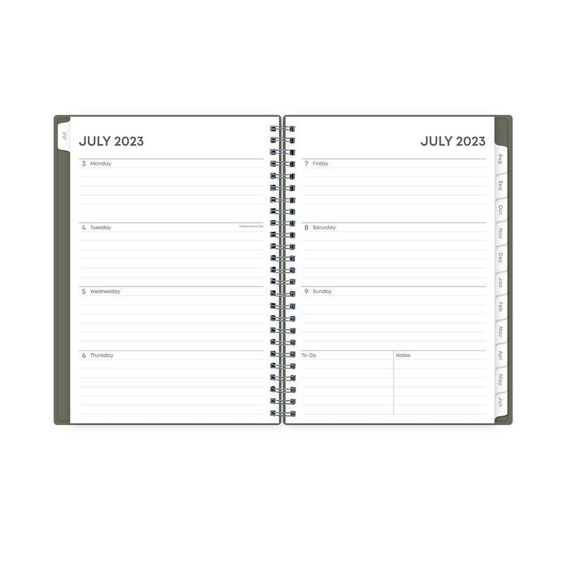 slide 5 of 12, Blue Sky 2023-24 Academic Planner with Notes Pages Flexible Cover 5.875"x8.625" Weekly/Monthly Wirebound Solid Olive, 1 ct