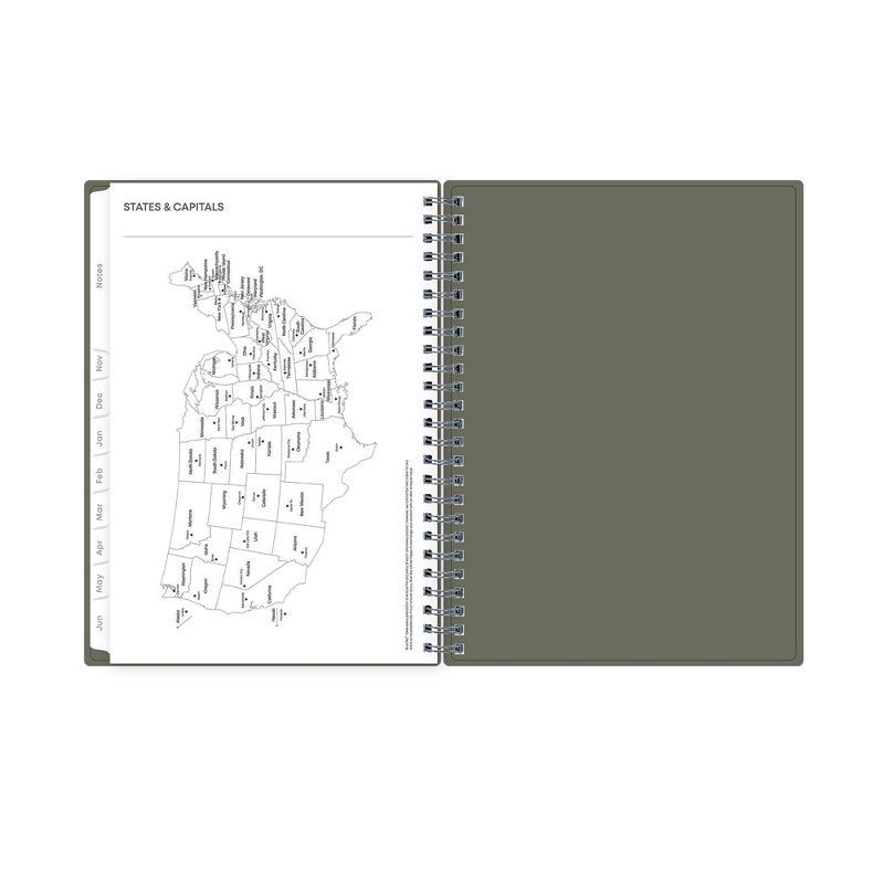 slide 2 of 12, Blue Sky 2023-24 Academic Planner with Notes Pages Flexible Cover 5.875"x8.625" Weekly/Monthly Wirebound Solid Olive, 1 ct