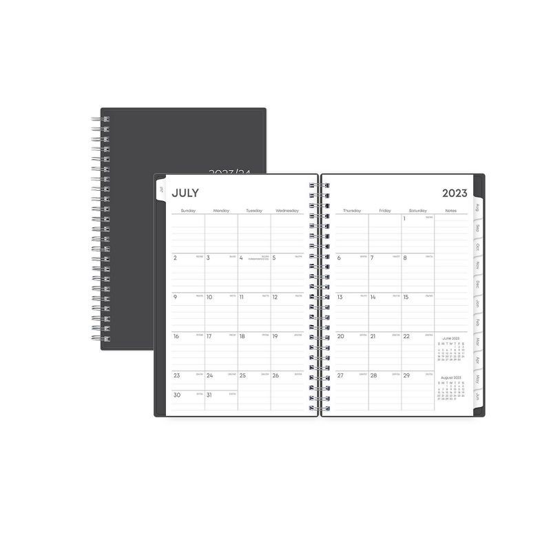 slide 5 of 12, Blue Sky 2023-24 Academic Planner Flexible Cover 5"x8" Weekly/Monthly Wirebound Solid Charcoal, 1 ct