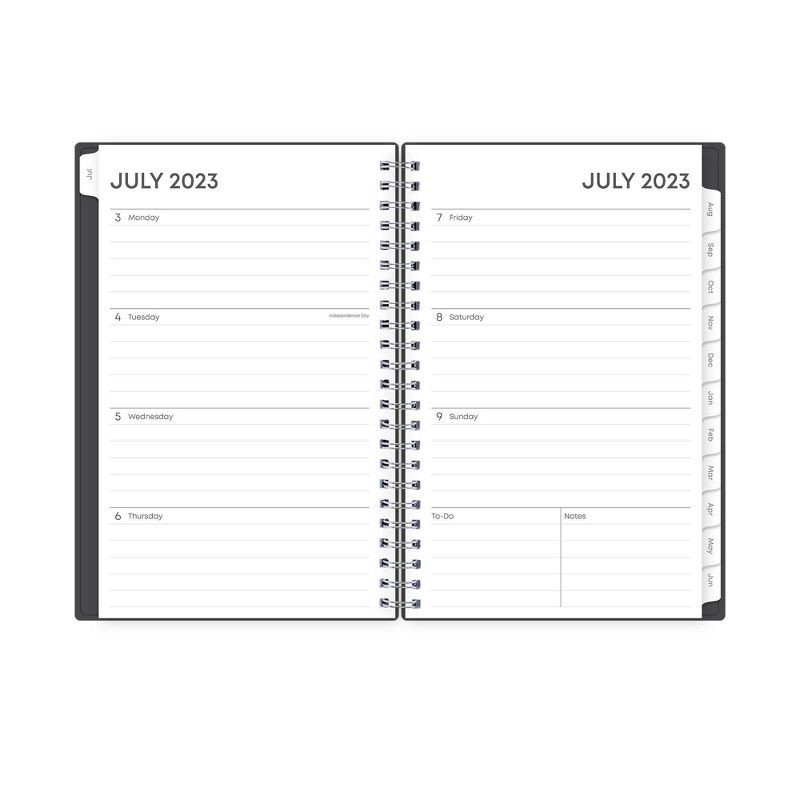 slide 6 of 12, Blue Sky 2023-24 Academic Planner Flexible Cover 5"x8" Weekly/Monthly Wirebound Solid Charcoal, 1 ct