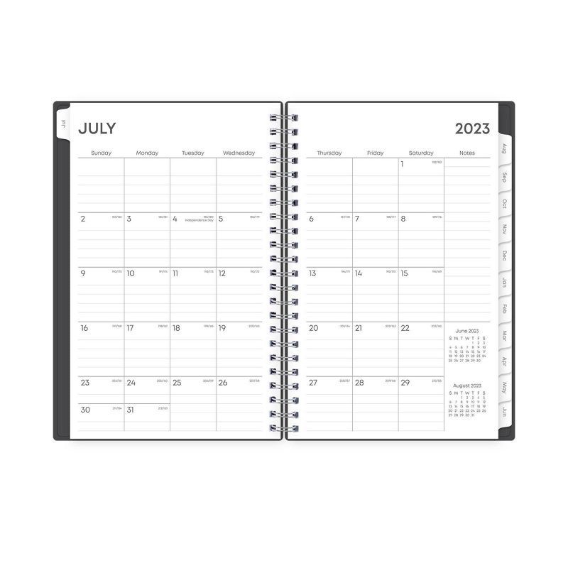 slide 7 of 12, Blue Sky 2023-24 Academic Planner Flexible Cover 5"x8" Weekly/Monthly Wirebound Solid Charcoal, 1 ct