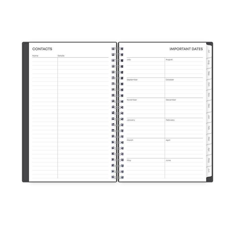 slide 10 of 12, Blue Sky 2023-24 Academic Planner Flexible Cover 5"x8" Weekly/Monthly Wirebound Solid Charcoal, 1 ct