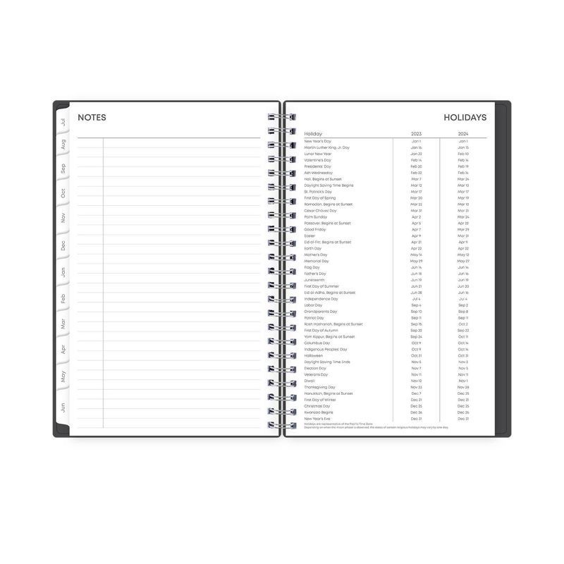 slide 2 of 12, Blue Sky 2023-24 Academic Planner Flexible Cover 5"x8" Weekly/Monthly Wirebound Solid Charcoal, 1 ct