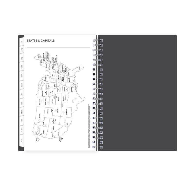 slide 12 of 12, Blue Sky 2023-24 Academic Planner Flexible Cover 5"x8" Weekly/Monthly Wirebound Solid Charcoal, 1 ct