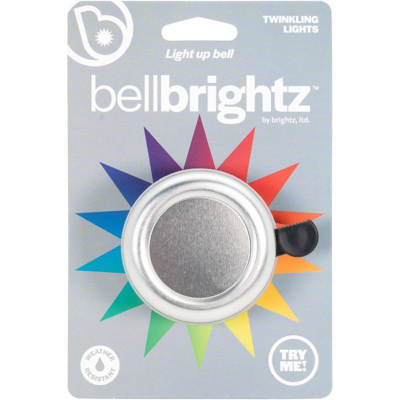 slide 1 of 3, Brightz LED Bicycle Bell - Silver: Iron & Plastic, Hardware Mounted, 1 ct