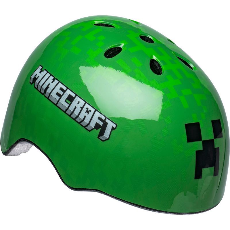 slide 1 of 7, Minecraft Creeper Child Bike Helmet, 1 ct