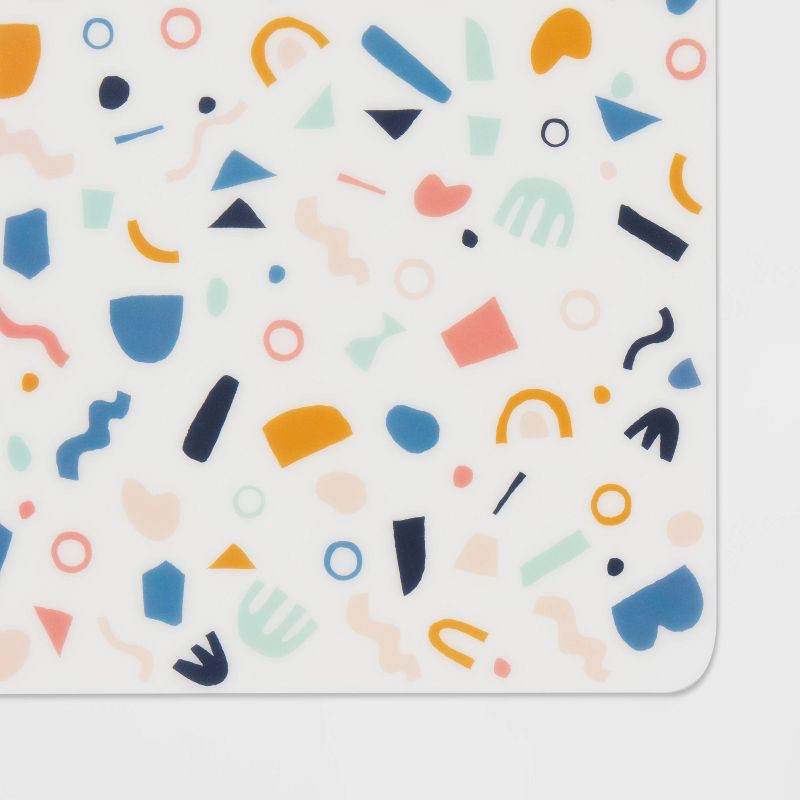 slide 3 of 3, 18"x14" Shapes Plastic Kids' Placemat - Pillowfort™: Multicolor, Recyclable, Rectangle, Spot Clean, Toddler-Friendly, 1 ct
