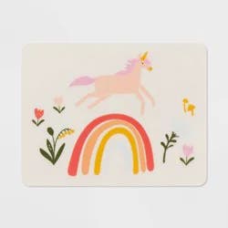 18" x 14" Unicorn Plastic Kids' Placemat - Pillowfort™: Multicolor, Recyclable, Animal Prints, Rectangle