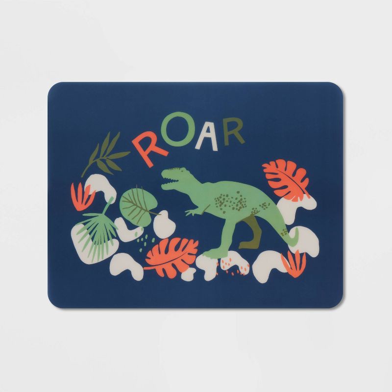slide 1 of 3, 18" x 14" Dino Plastic Kids' Placemat - Pillowfort™: Dinosaur Pattern, Multicolor, Recyclable, Rectangle Shape, 1 ct