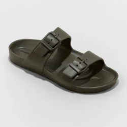 Men's Carson Two Band Slide Sandals - Goodfellow & Co™ Olive Green 10: Slip On, Open Toe,