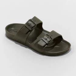 Men's Carson Two Band Slide Sandals - Goodfellow & Co™ Olive Green 12: Slip On, Open Toe, Non Marking Outsole