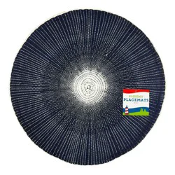Meijer Corporate Seasonal Mcs Blue Woven Natural Paper Round Placemat, 2 Pack, 15 In