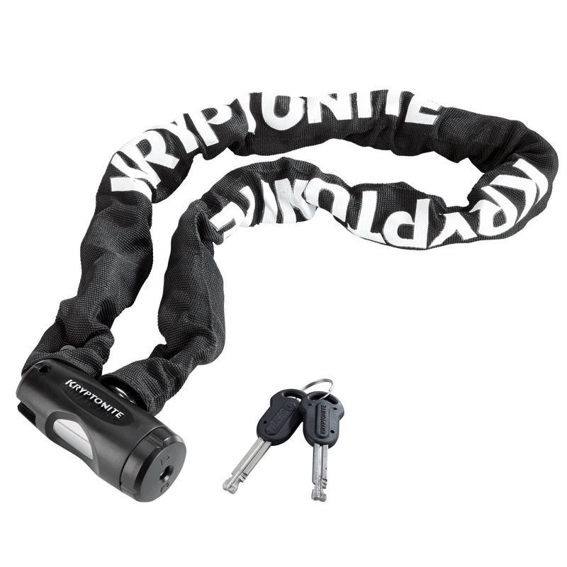 slide 1 of 7, Kryptonite Chain Key Chain - 8mm: Black Key Lock for Bikes, 1 ct