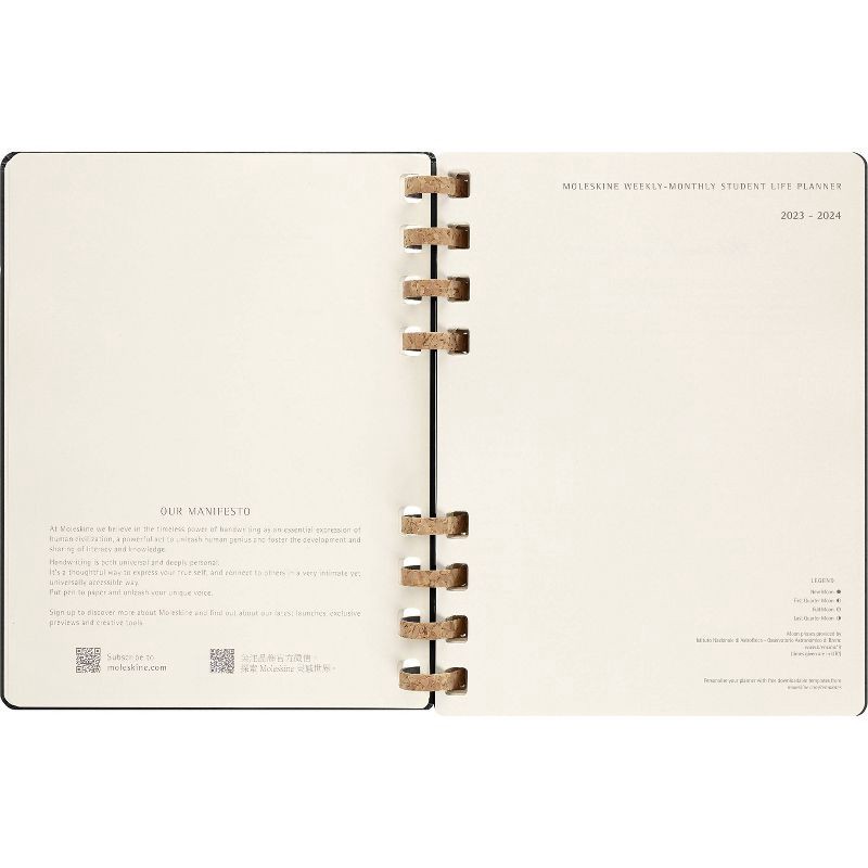 Moleskine 202324 Academic Spiral Planner 8"x9.25" Midnight Black 1 ct