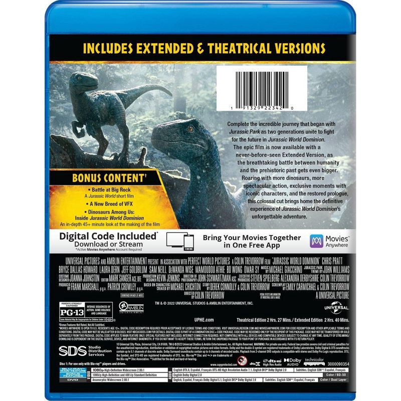 slide 3 of 3, Universal Home Video Jurassic World Dominion (Blu-Ray + DVD + Digital), 1 ct