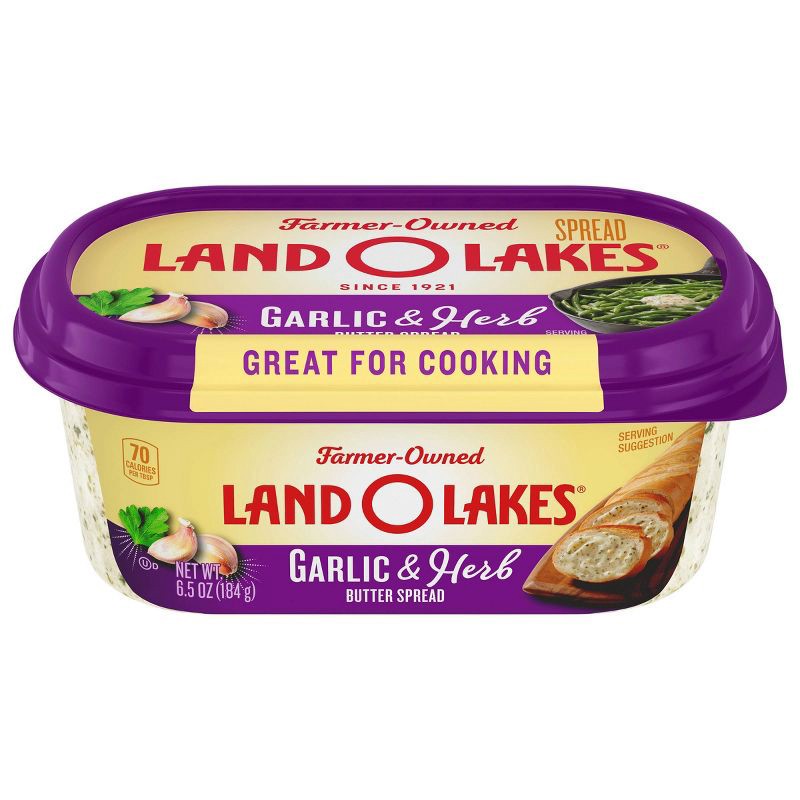 slide 3 of 9, Land O'Lakes Land O Lakes Garlic & Herb Butter Spread - 6.5oz, 6.5 oz