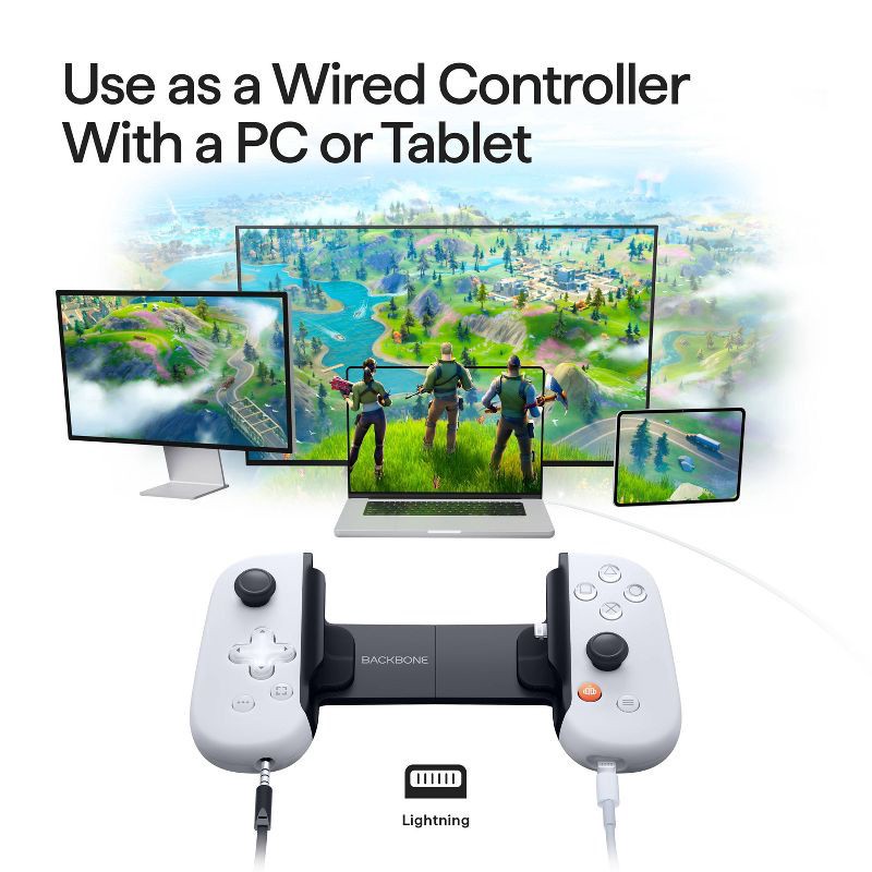 slide 4 of 8, Backbone One PlayStation Edition (Lightning) Mobile Gaming Controller for iPhone - Gen 2 White: Apple Compatible Accessory, 1 ct