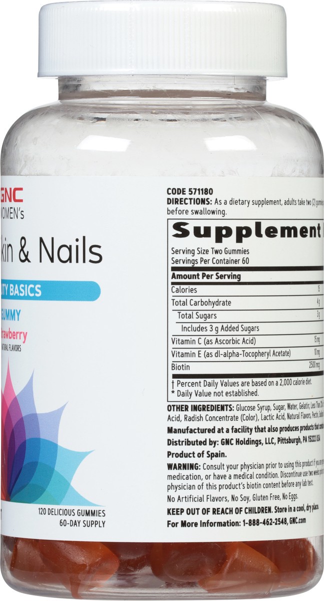 slide 6 of 14, GNC Women's Beauty Basics Strawberry Hair, Skin & Nails 120 Gummies, 150 ct