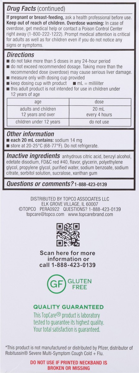 slide 7 of 14, TopCare Health Severe Non-Drowsy Maximum Strength Raspberry Flavor Tussin CF Max 8 fl oz, 8 fl oz