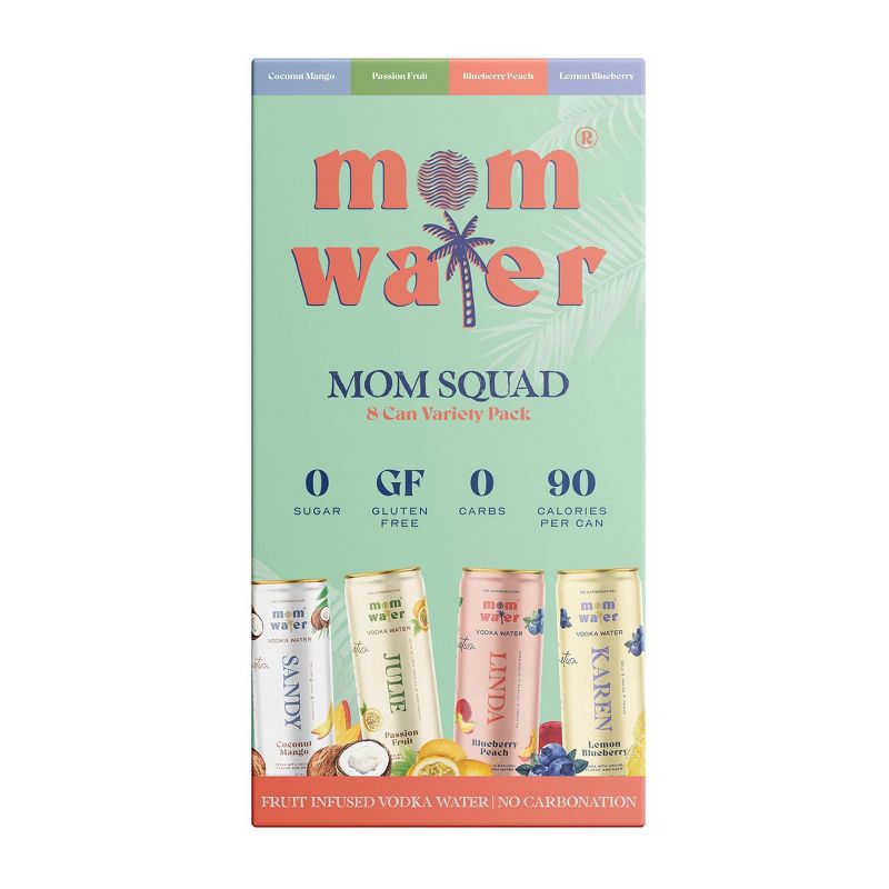 slide 4 of 10, Mom Water Variety Pack - 8pk/355ml Cans, 8 ct, 355 ml
