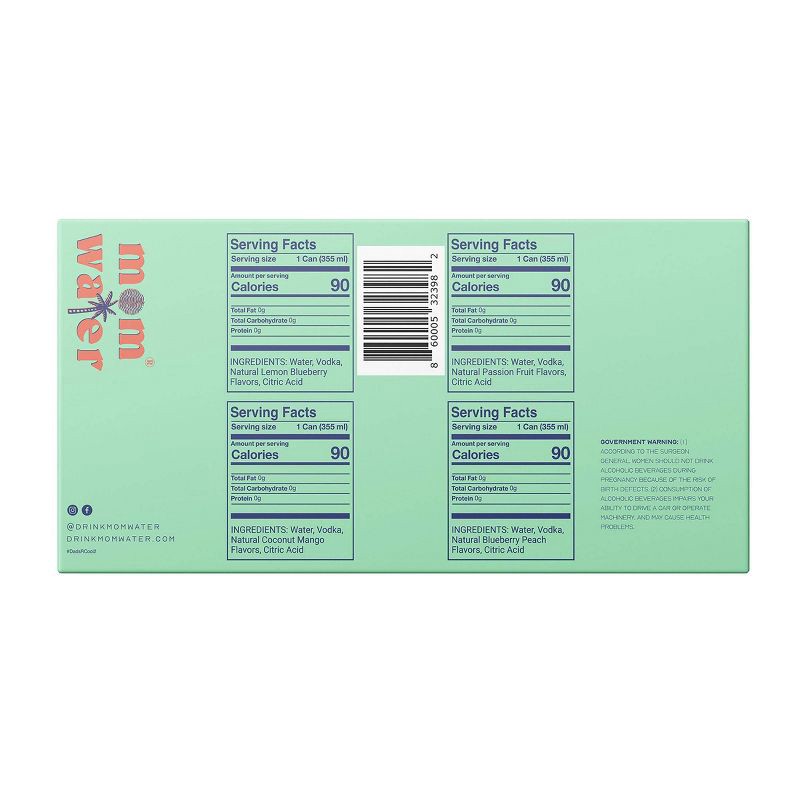 slide 6 of 10, Mom Water Variety Pack - 8pk/355ml Cans, 8 ct, 355 ml