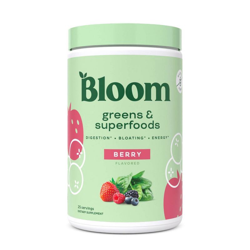slide 1 of 6, BLOOM NUTRITION Greens and Superfoods Powder - Berry - 4.8oz, 4.8 oz