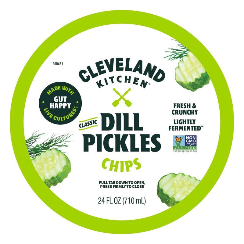slide 3 of 5, Cleveland Kitchen Classic Dill Pickle Chips - 24oz, 24 oz