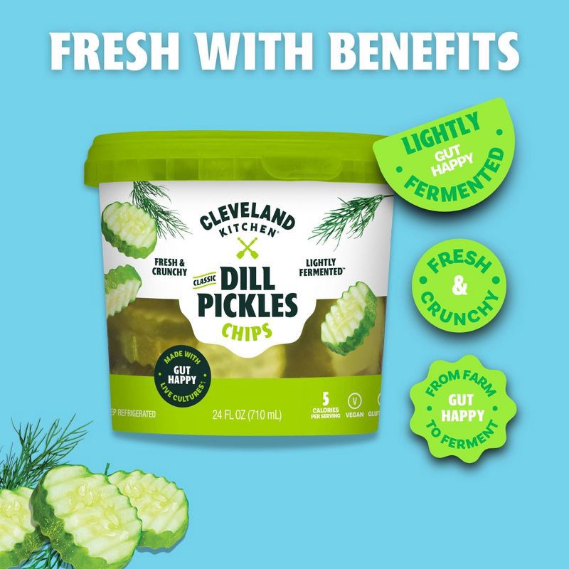 slide 4 of 5, Cleveland Kitchen Classic Dill Pickle Chips - 24oz, 24 oz