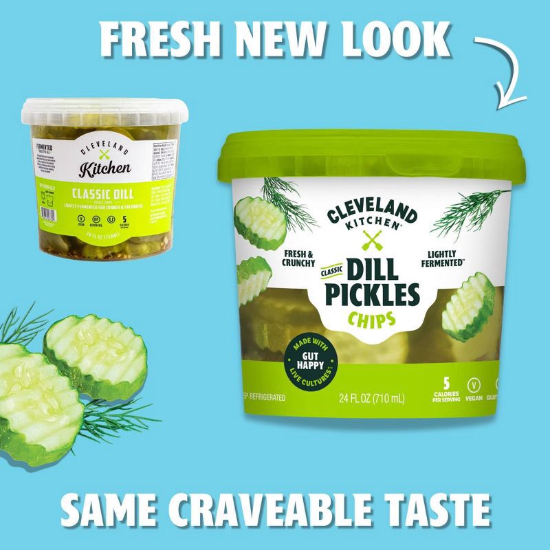 slide 5 of 5, Cleveland Kitchen Classic Dill Pickle Chips - 24oz, 24 oz