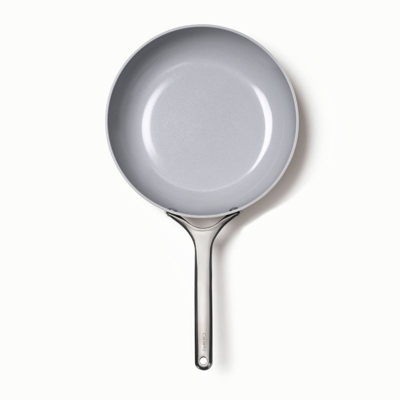 slide 3 of 4, Caraway Home 10.5" Fry Pan Cream: Nonstick Ceramic Cookware, Oven-Safe, Stainless Steel Handle, Induction Compatible, 1 ct