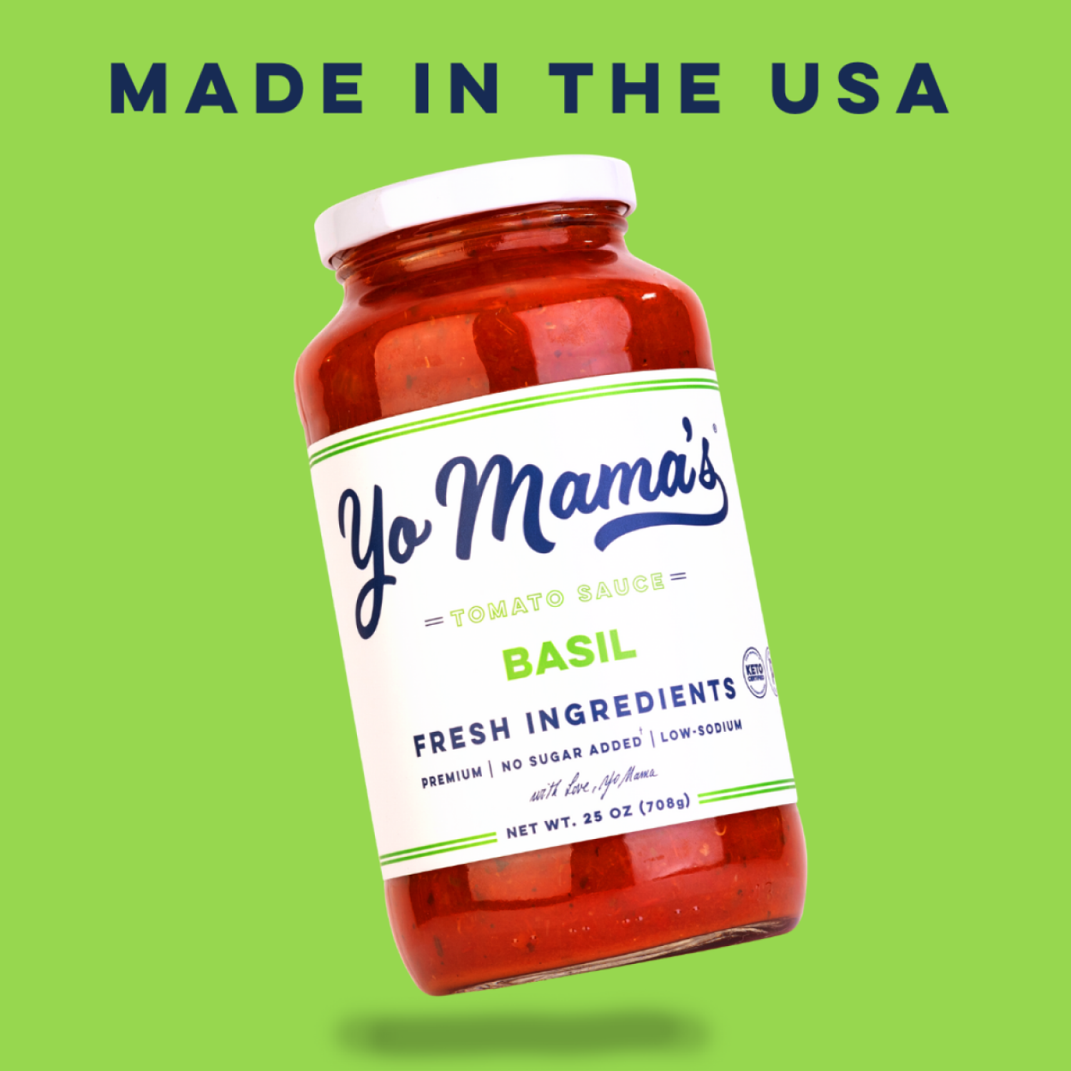 slide 6 of 8, Yo Mama's Basil Tomato Sauce 25 oz, 25 oz