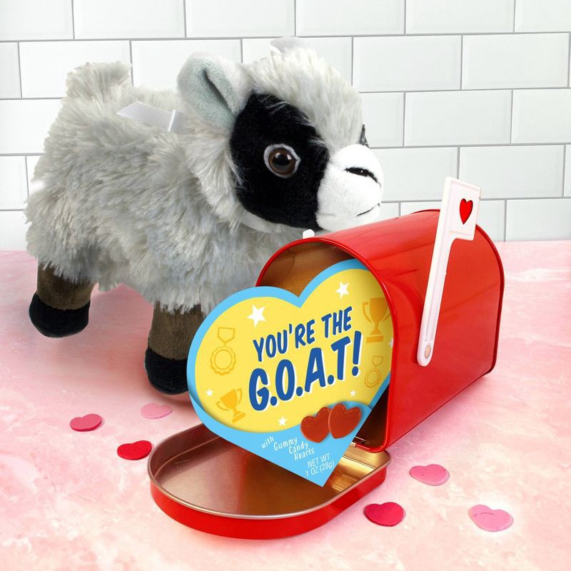 slide 7 of 7, Frankford Valentine's Day Goat Plush with Gummy Candy Hearts - 1oz, 1 oz