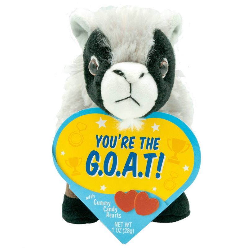 slide 1 of 7, Frankford Valentine's Day Goat Plush with Gummy Candy Hearts - 1oz, 1 oz
