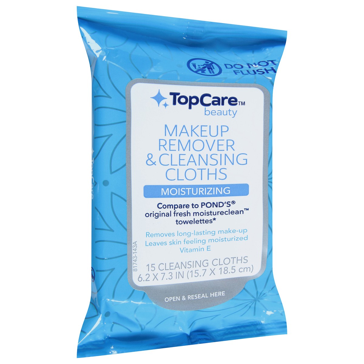 slide 2 of 13, TopCare Alcohol Free Hypoallergenic Makeup Remover Cleansing Towelettes, 15 ct